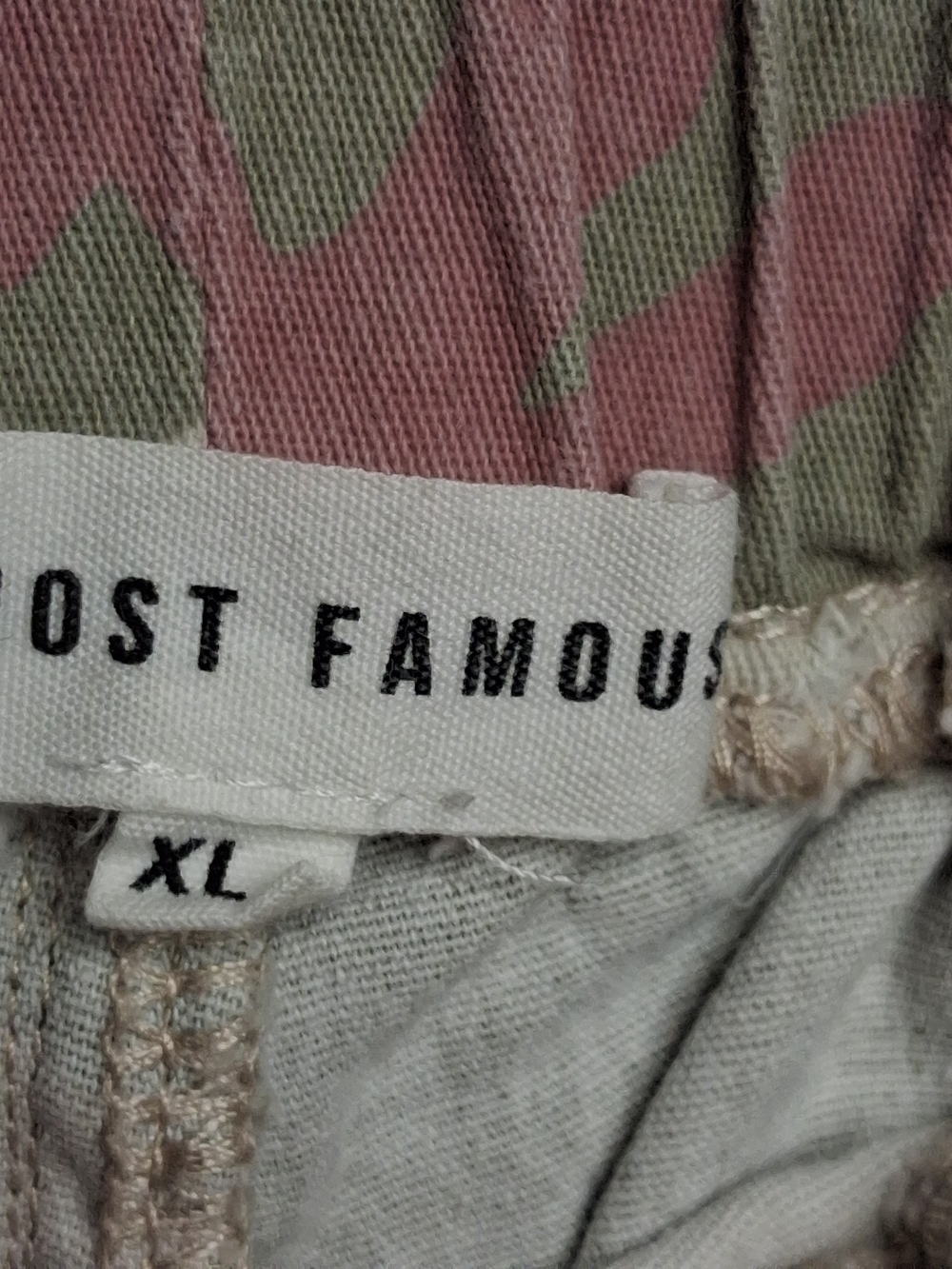 Almost Famous Pink Camo Cargo Jogger Pants XL Y2K Streetwear Hiking - Picture 8 of 10